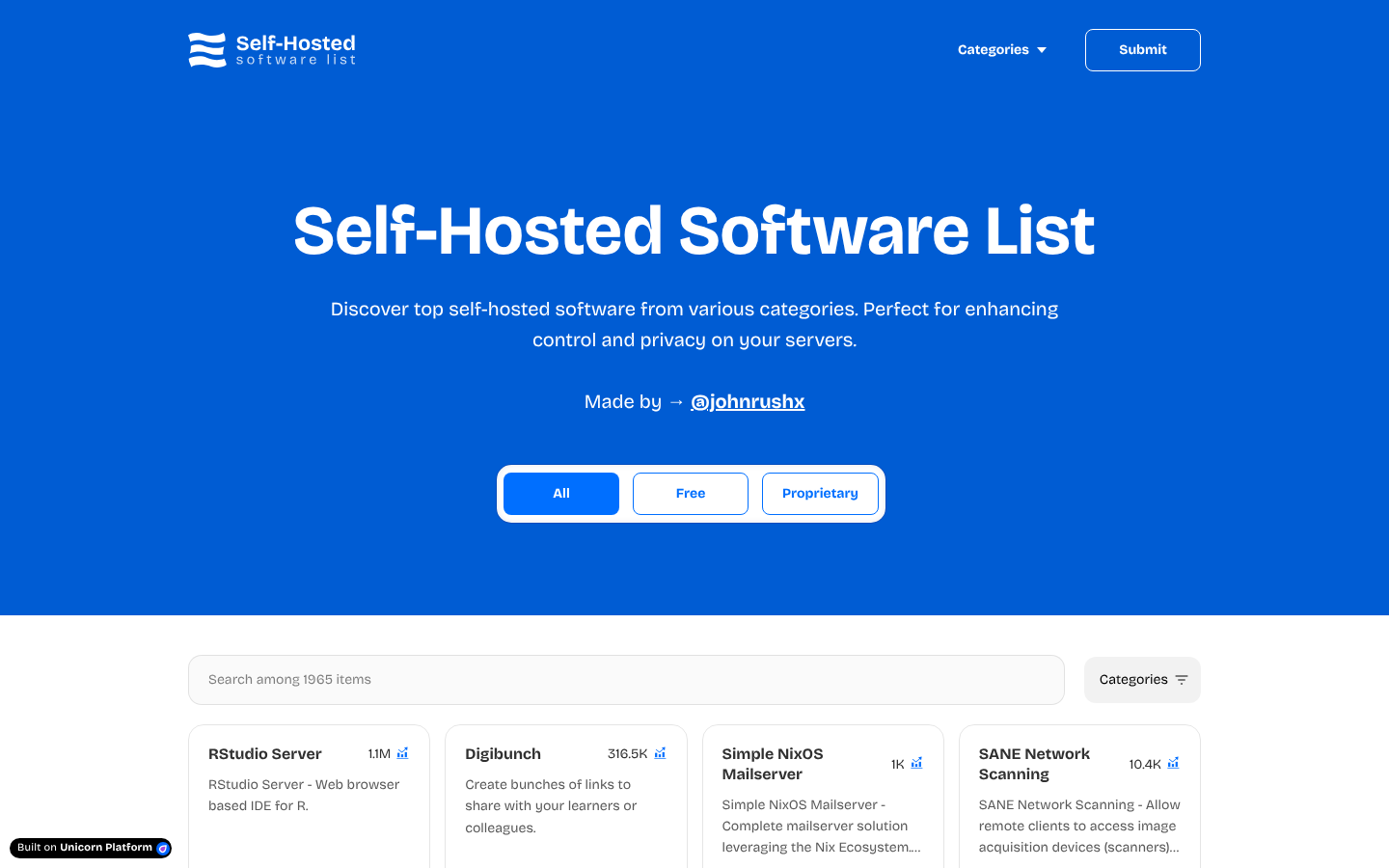 Self-Hosted Software List 