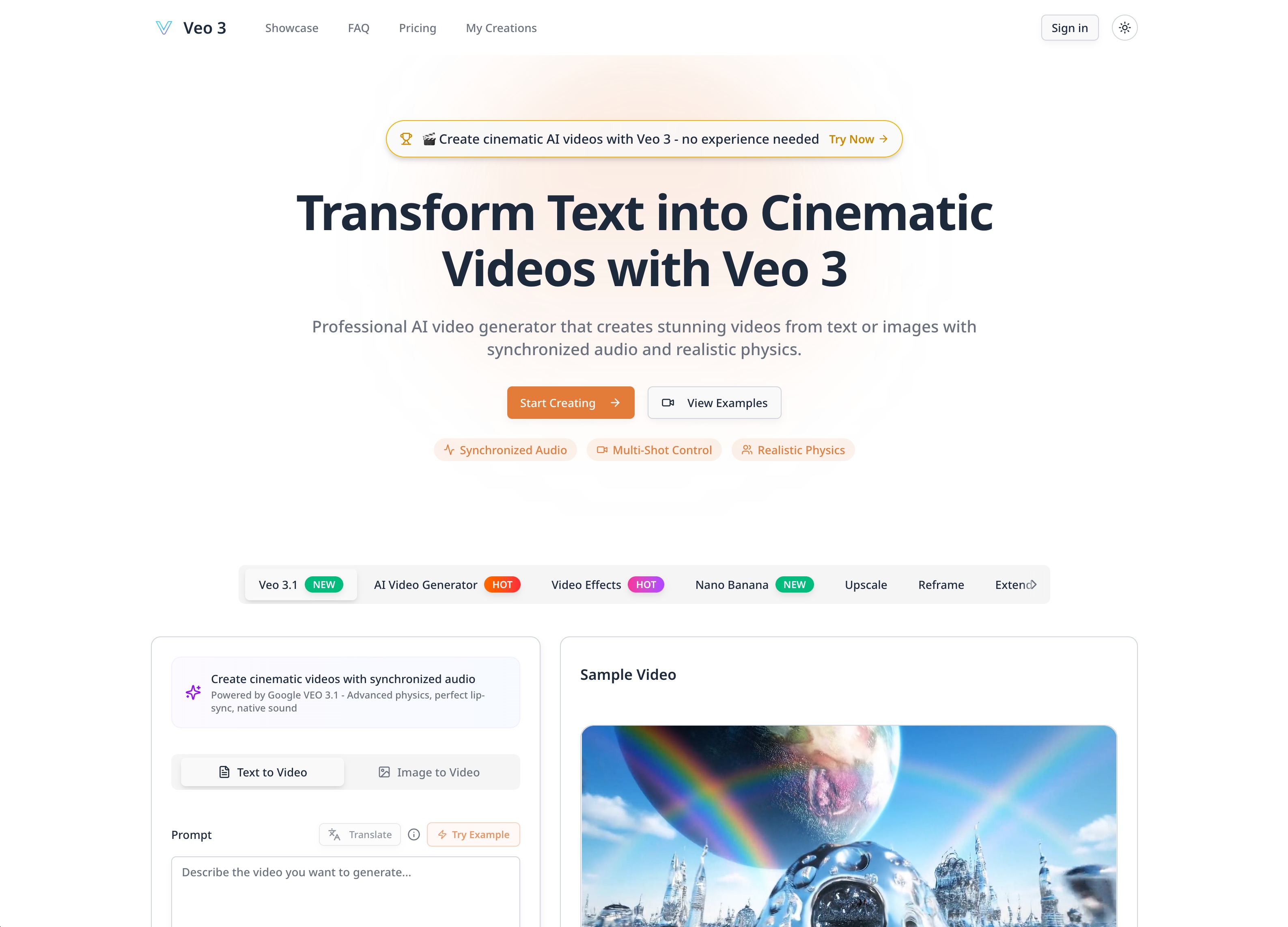 Veo 3.1 AI Video Generator with Audio 