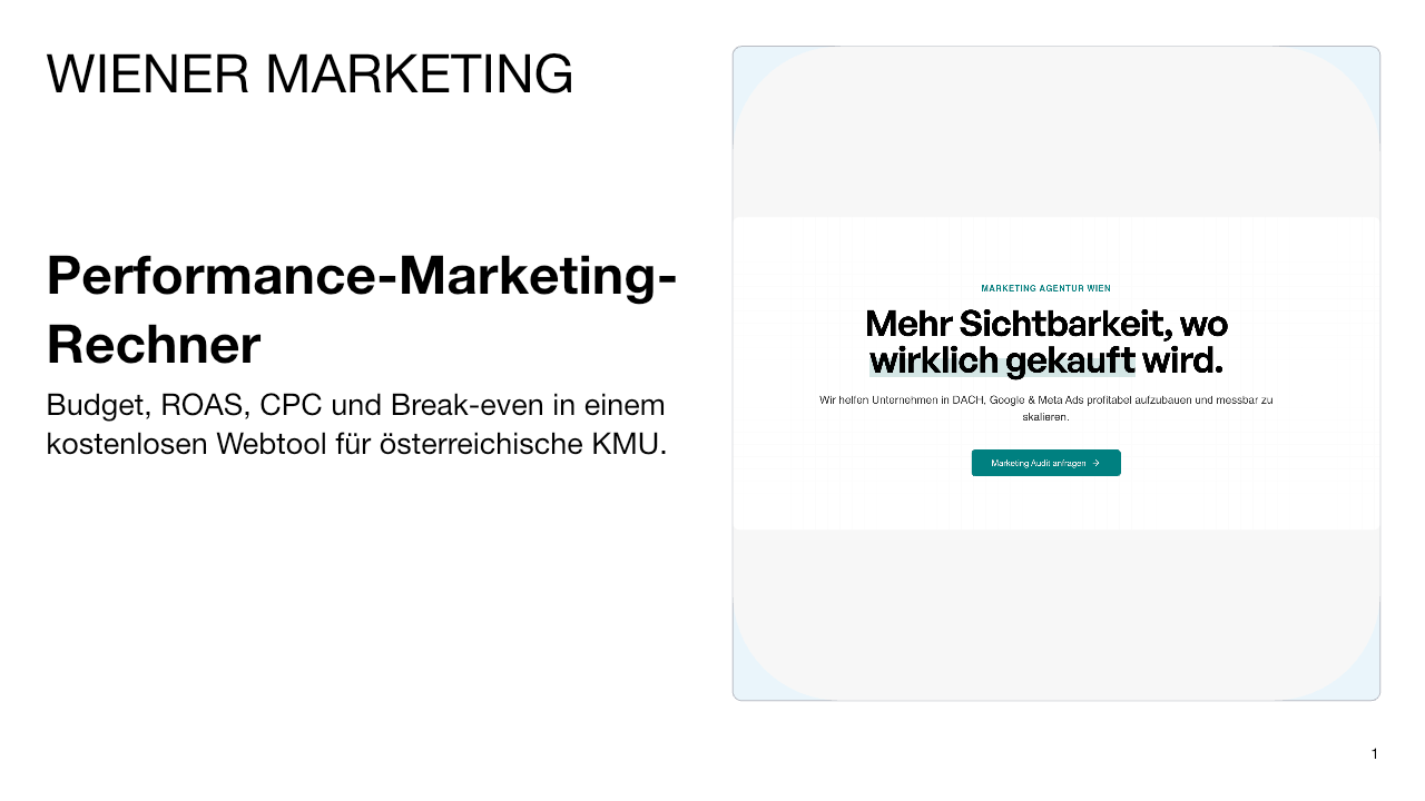 Wiener Marketing Performance-Rechner